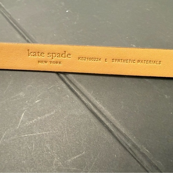 Kate Spade NY Bow Leather Belt Calfskin Leather Size Large Riverside Blue NWT